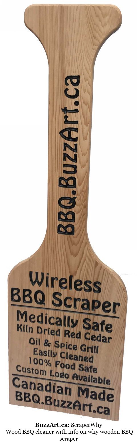 Wood BBQ cleaner with info on why wooden BBQ scraper